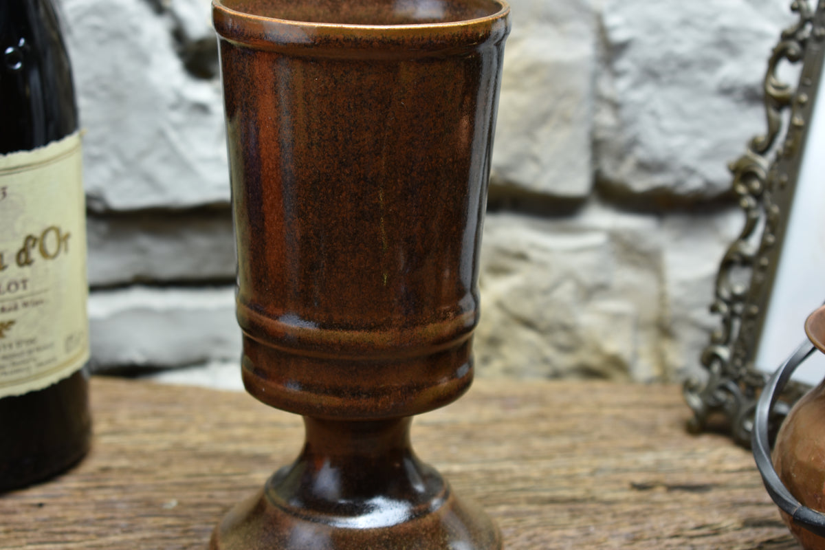 Handmade ceramic chalice - brown
