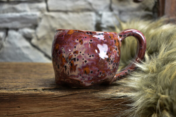 Skull mug green bordeaux and black dotts effect - Image 2