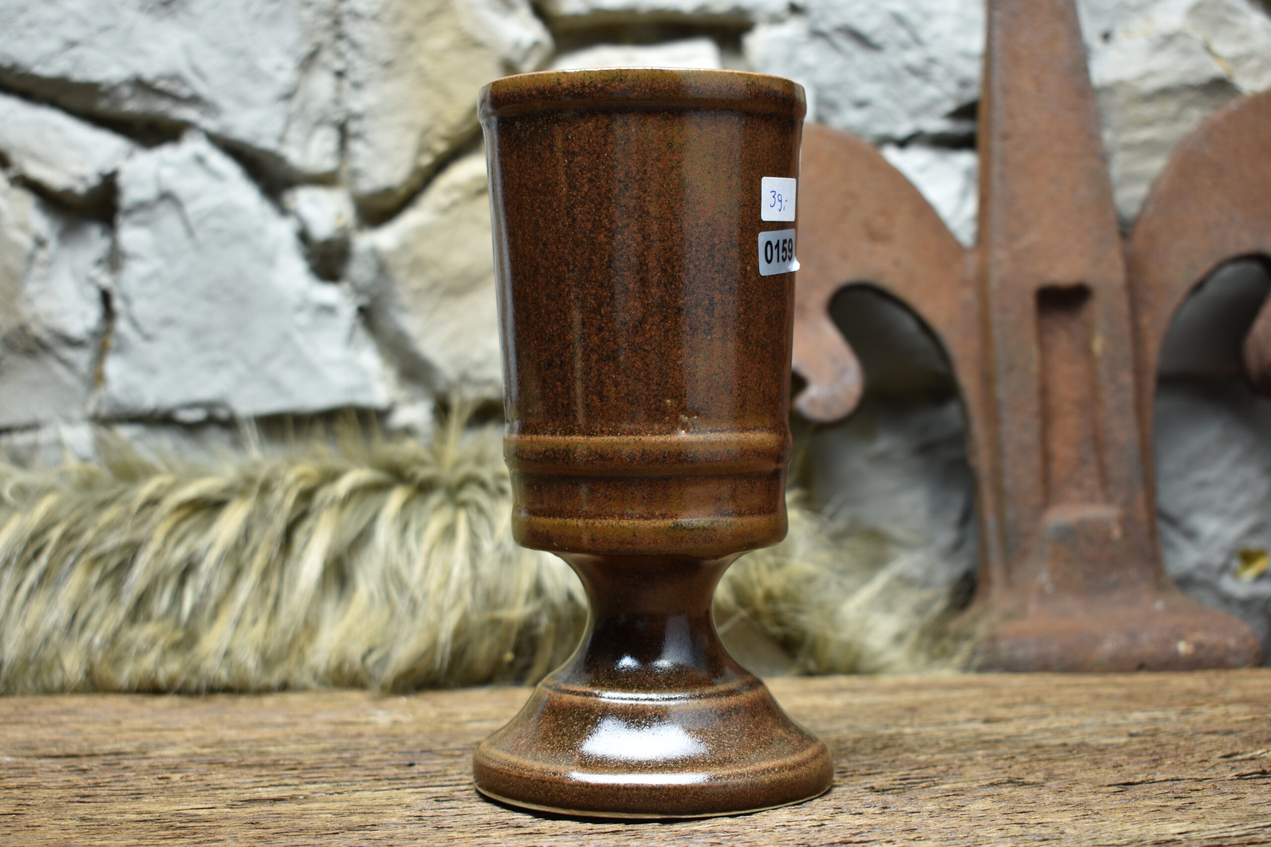 Handmade ceramic chalice 330ML with brown matt glaze - Image 2