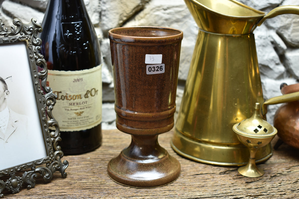 Handmade ceramic chalice - brown