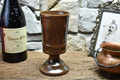 Handmade ceramic chalice - brown