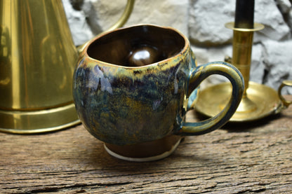 Skull mug Large 800ML blue/brown/green glaze