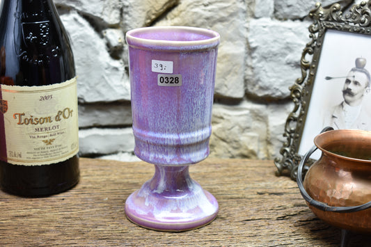 Handmade ceramic chalice - lilac effect glaze