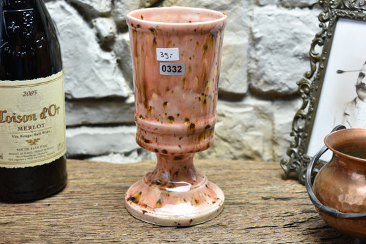 Handmade ceramic chalice - pink effect glaze