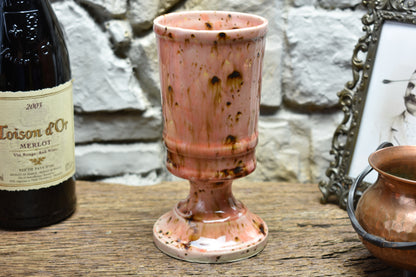 Handmade ceramic chalice - pink effect glaze