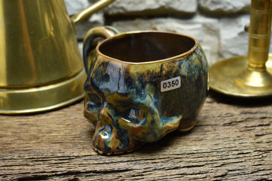 Skull mug small 350ML blue/brown/green effect