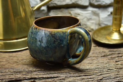 Skull mug small 350ML blue/brown/green effect