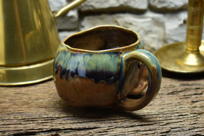 Skull mug small 350ML blue/brown/green effect 2