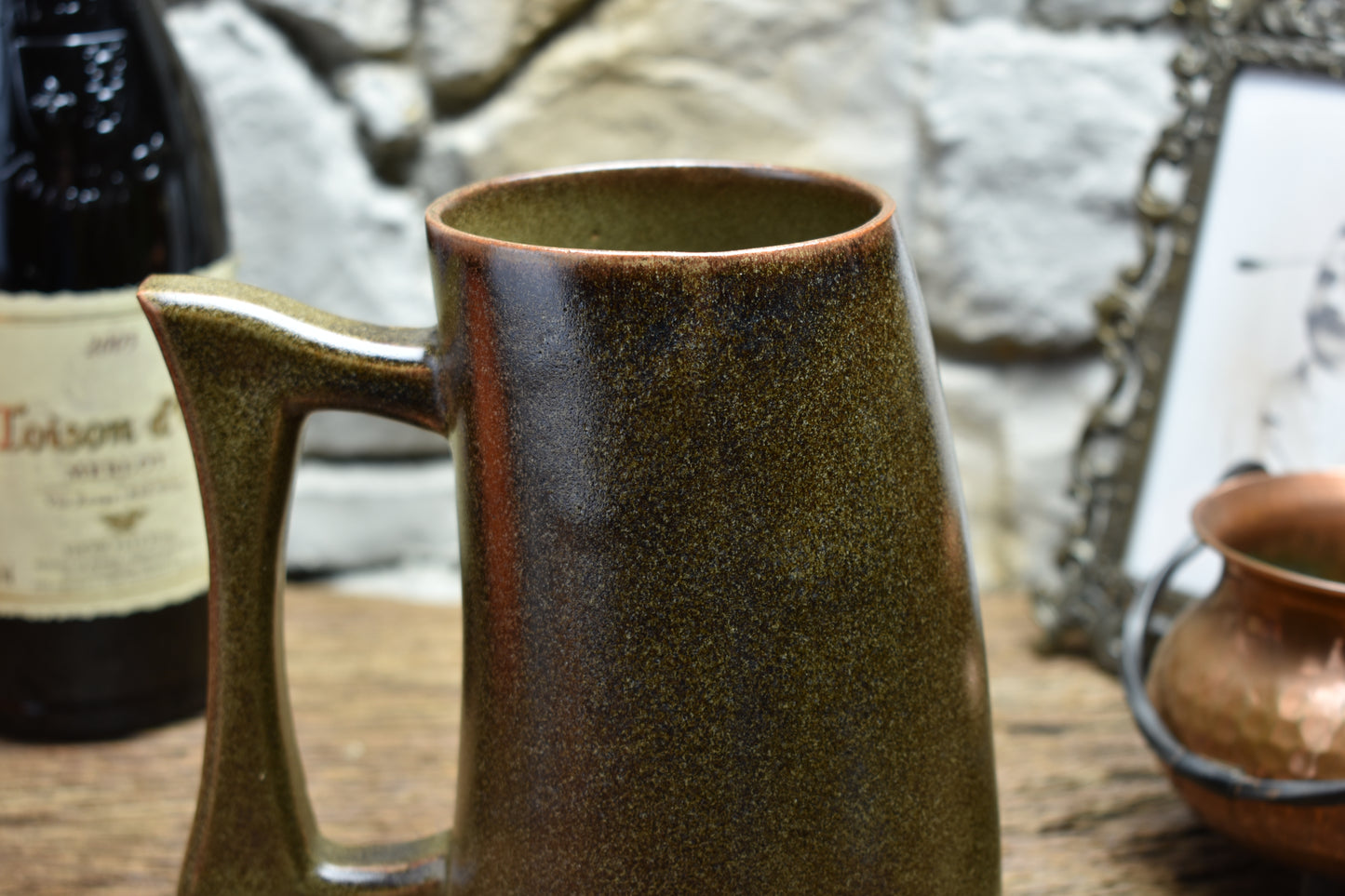 Handmade ceramic beer mug 750 ML - brown