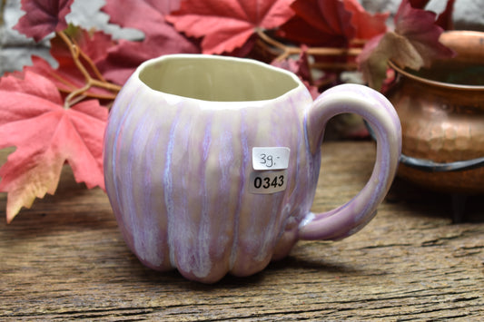 Pumpkin mug lilac effect glaze