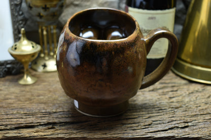 Skull mug Large brown effect glaze