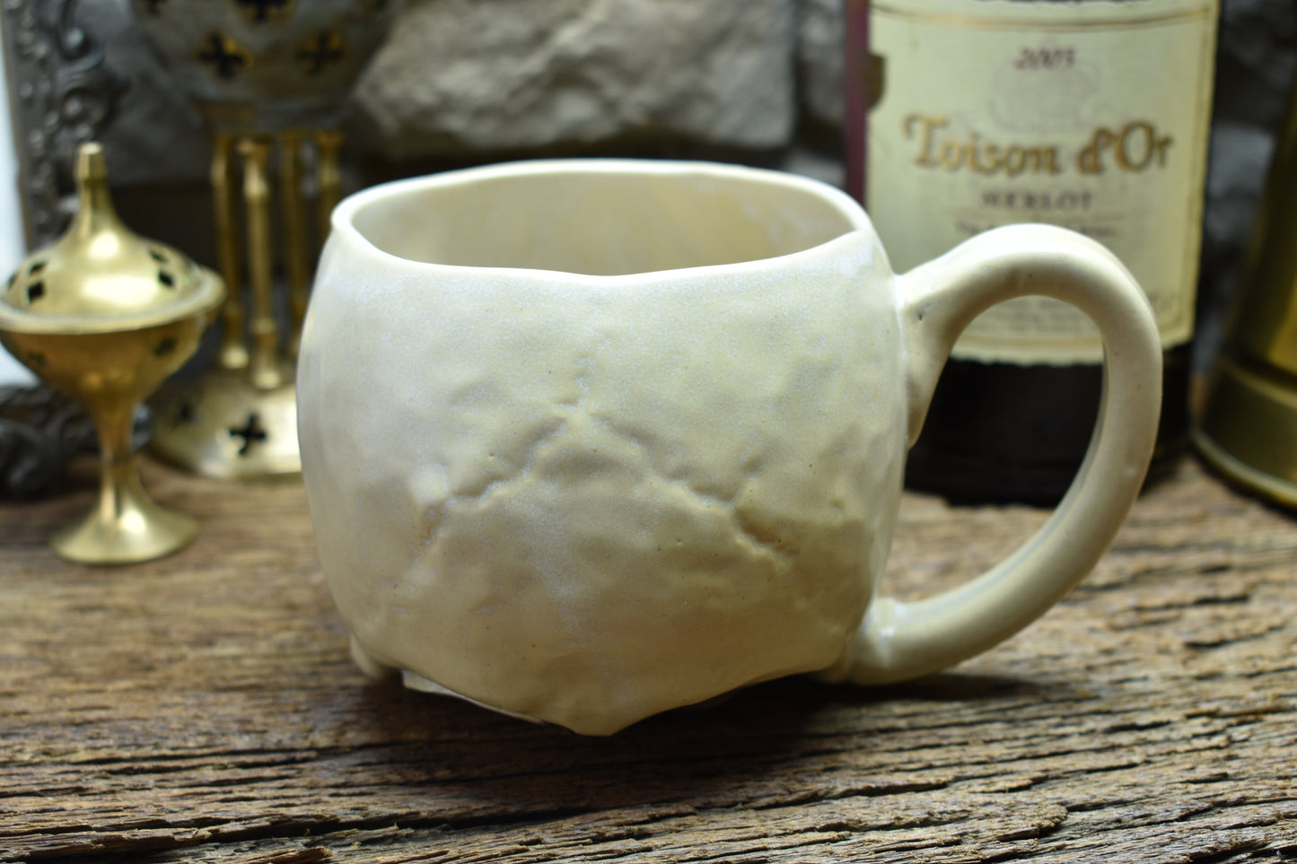 Skull mug medium white matt