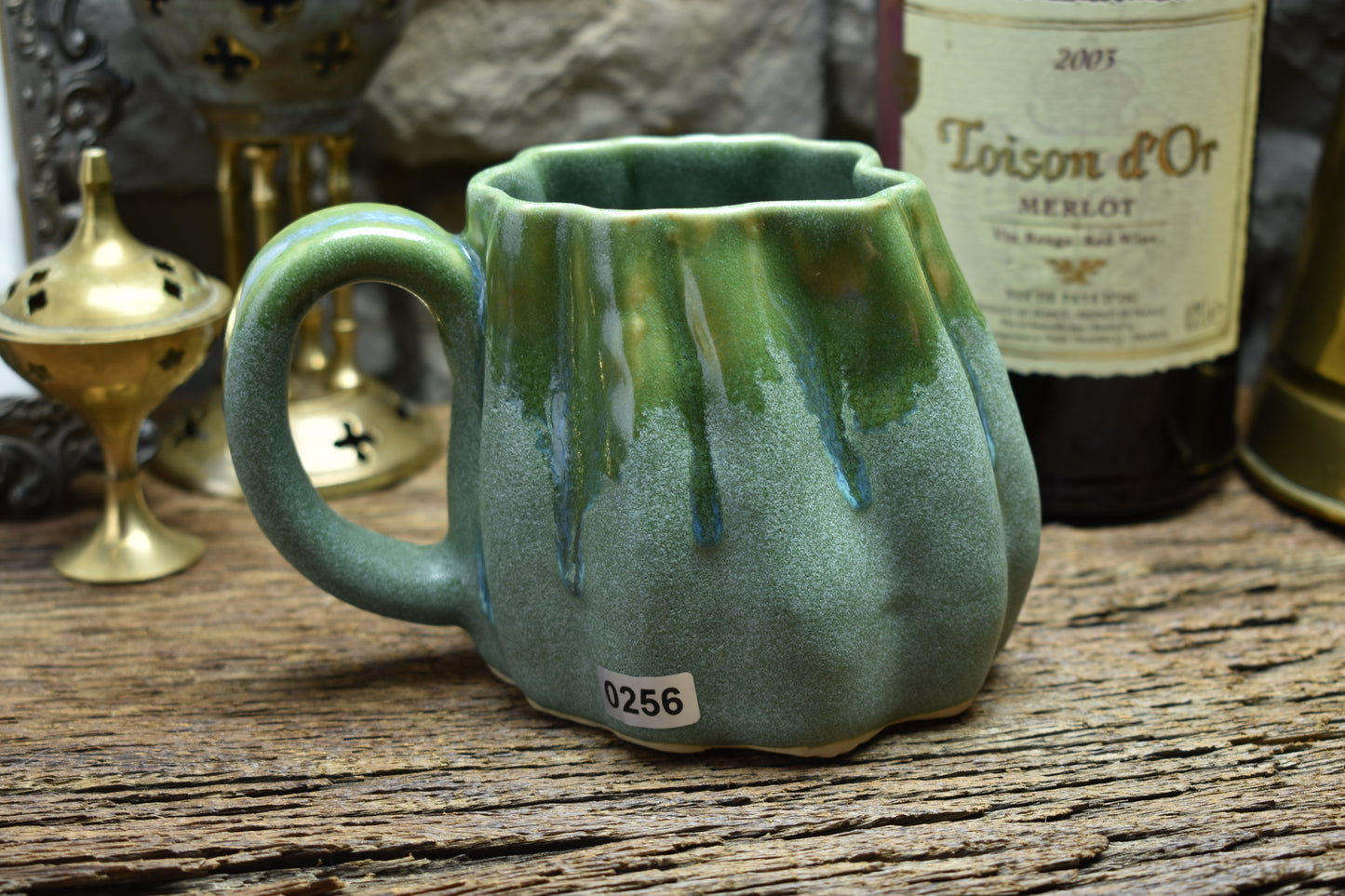 Pumpkin mug green effect glaze 1