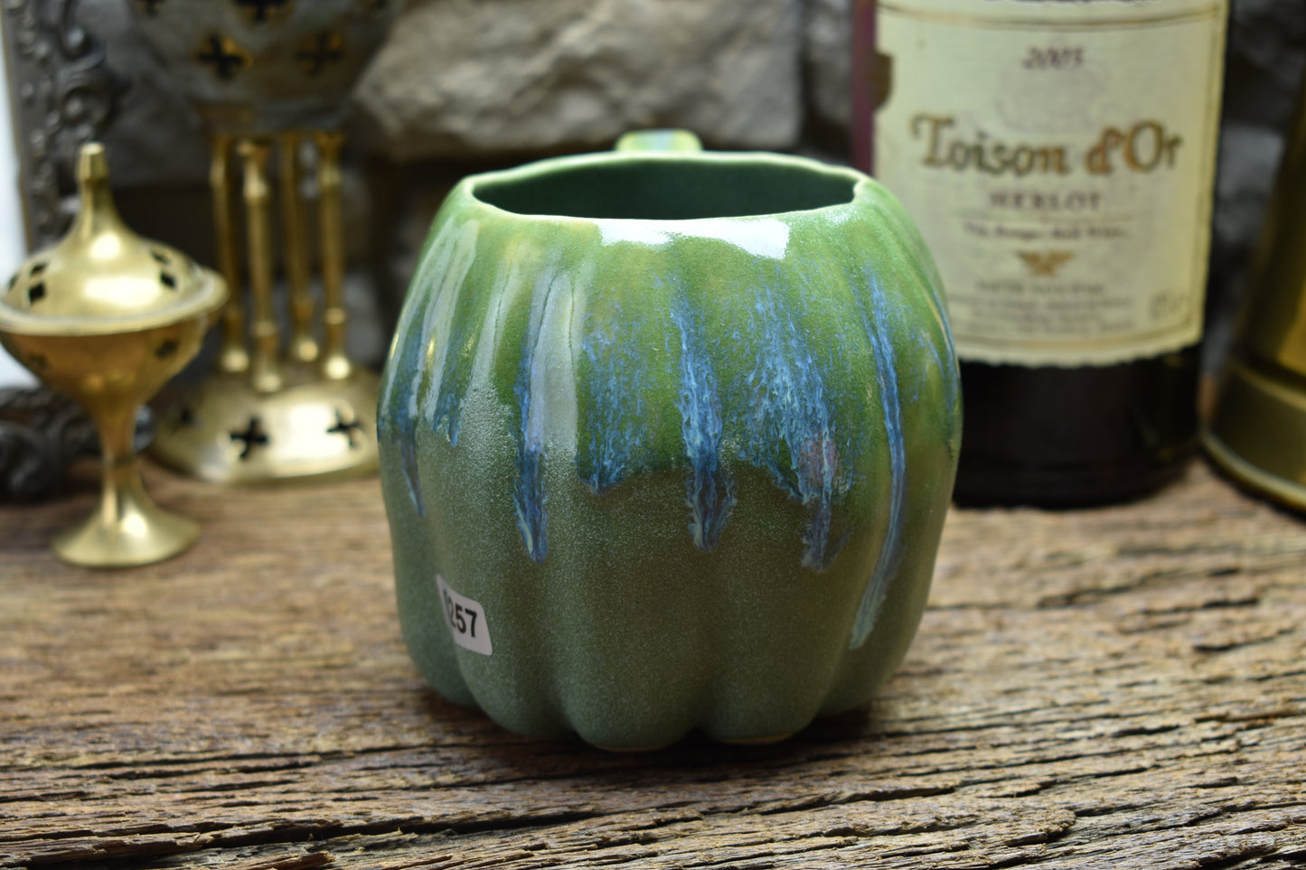 Pumpkin mug green effect glaze 2