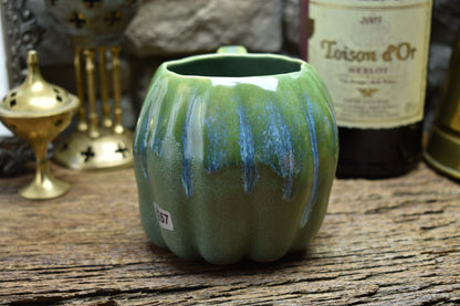 Pumpkin mug green effect glaze 2