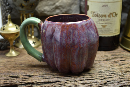 Pumpkin mug purple/bordeaux effect glaze 2