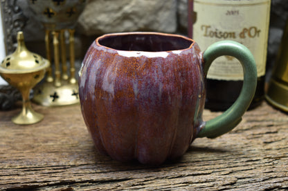 Pumpkin mug purple/bordeaux effect glaze 2