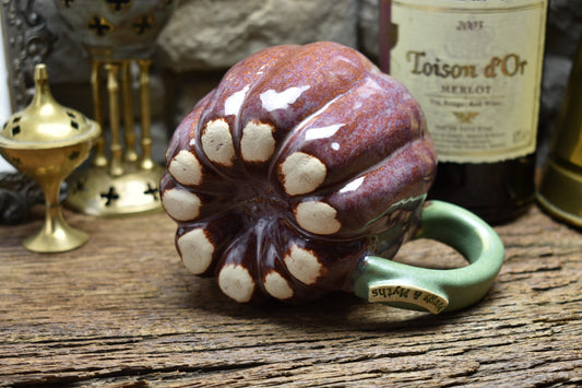 Pumpkin mug purple/bordeaux effect glaze 2