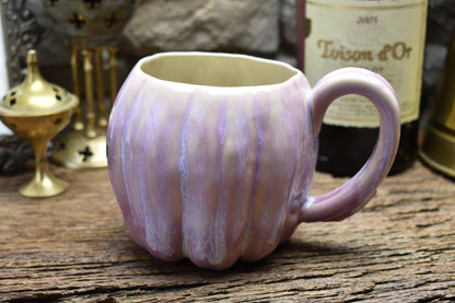 Pumpkin mug lilac effect glaze