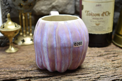 Pumpkin mug lilac effect glaze