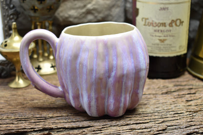 Pumpkin mug lilac effect glaze
