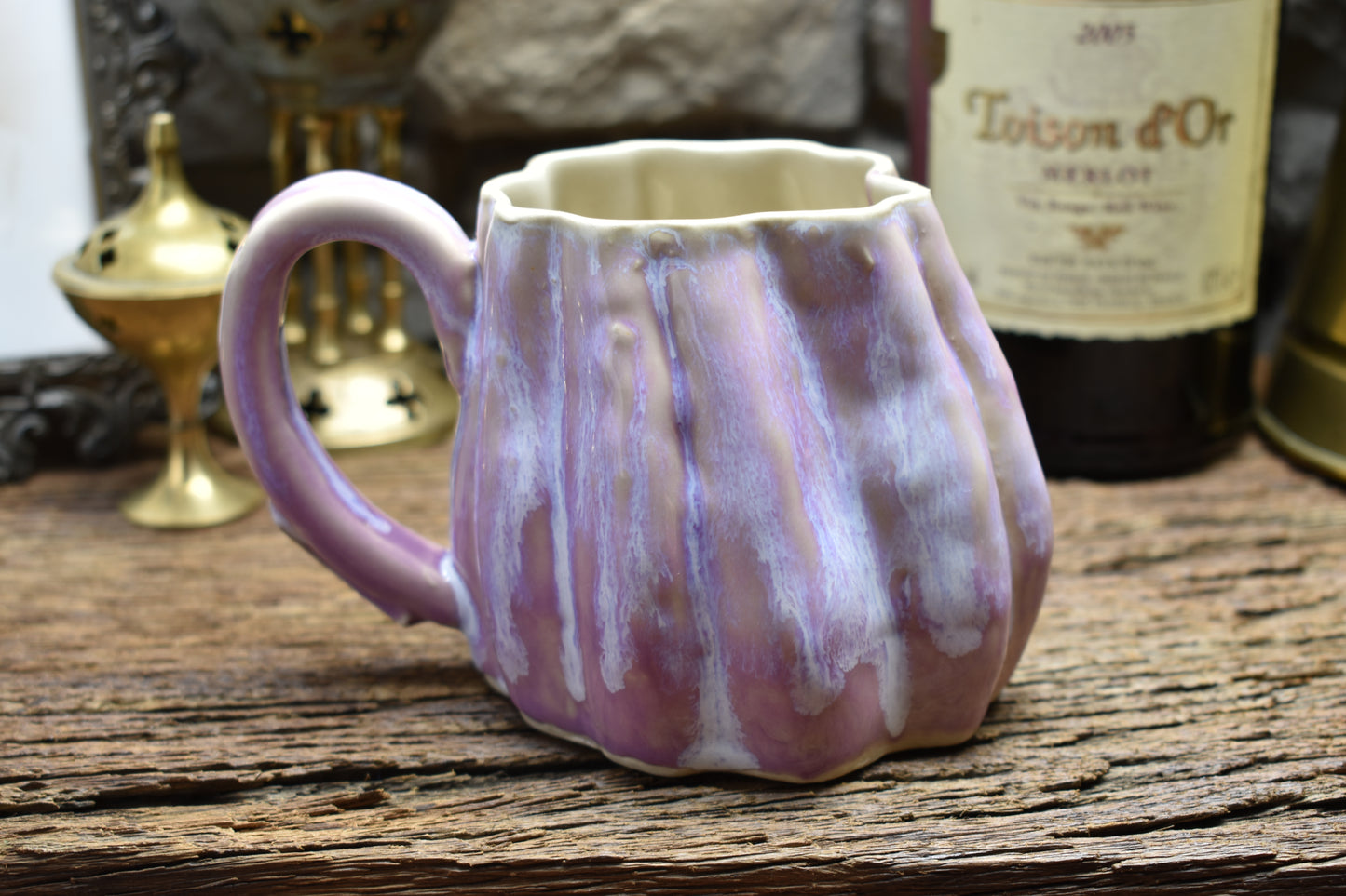 Pumpkin mug lilac effect glaze 2
