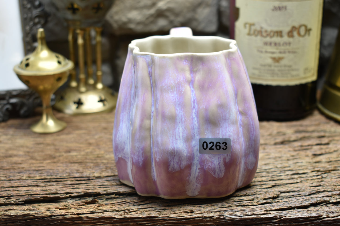 Pumpkin mug lilac effect glaze 2