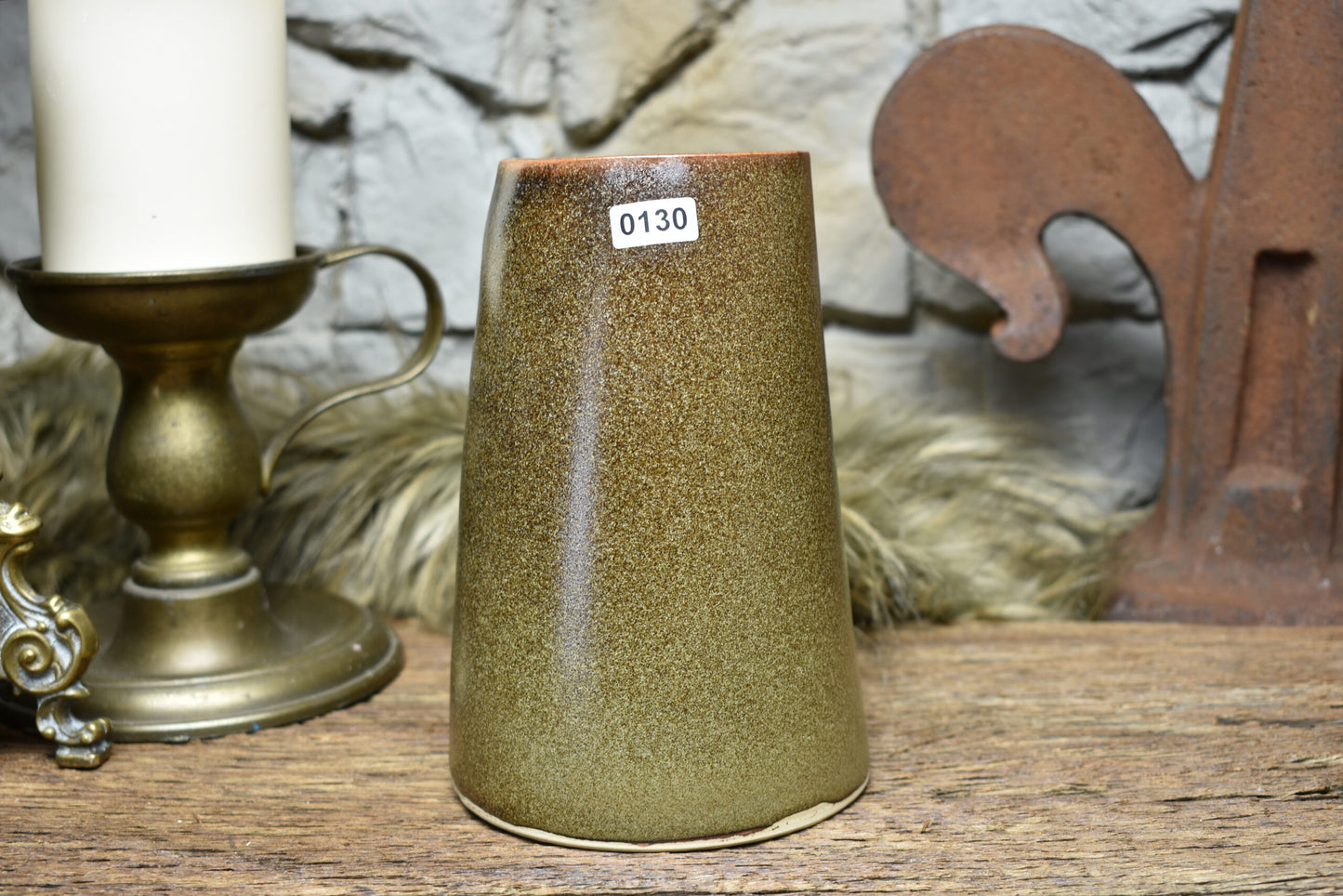 750ML Beer mug matt brown glaze 1