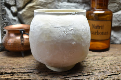 Big skull plantpot cracked white