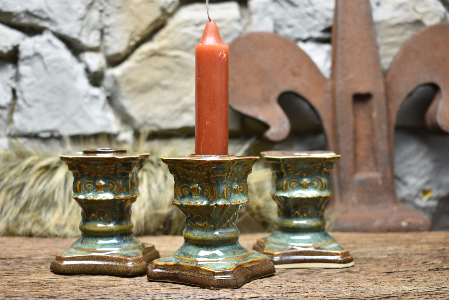 Handmade ceramic candle holder 7,5 cm