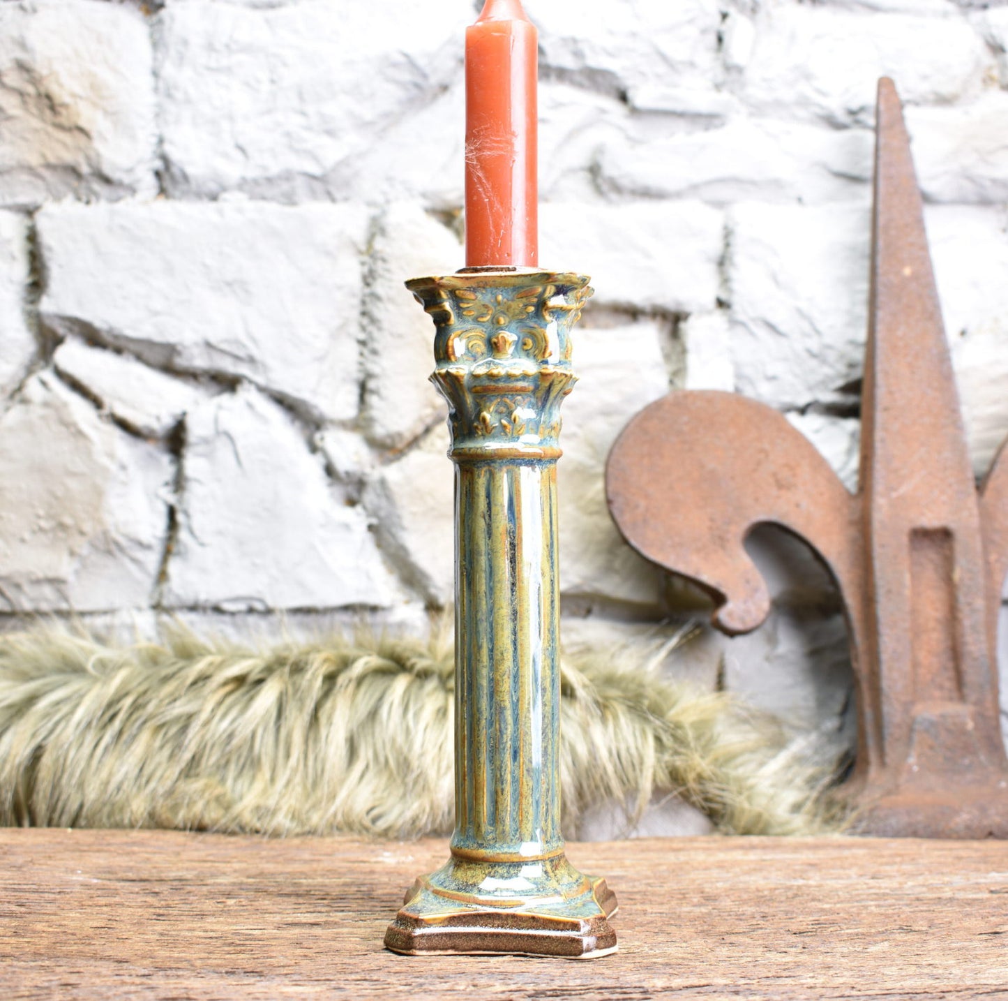 Handmade ceramic candle holder 19 cm