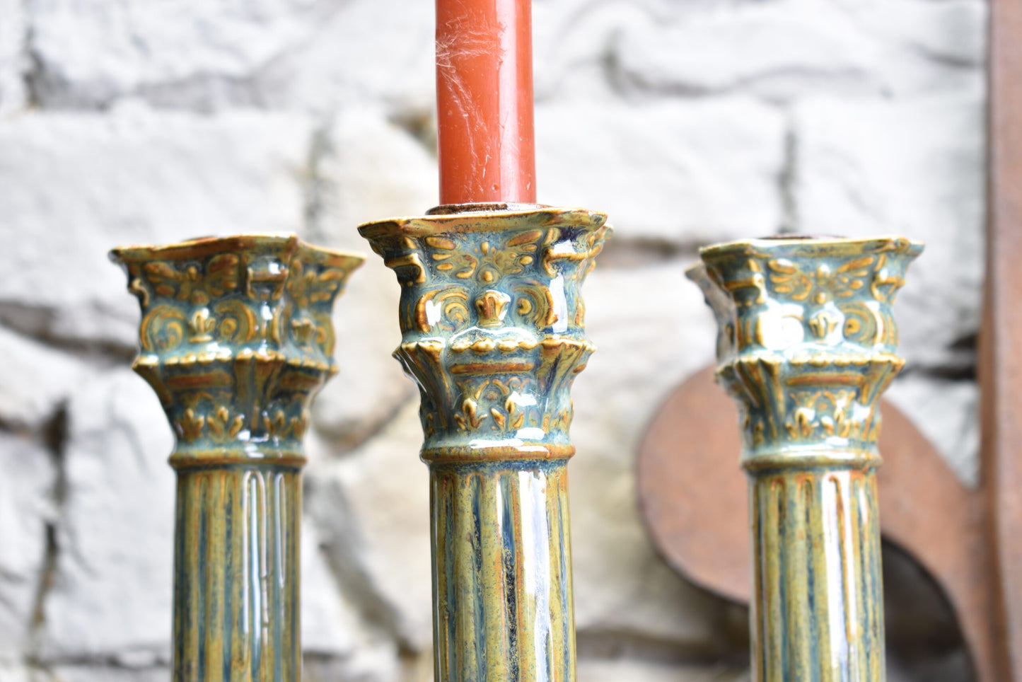 Handmade ceramic candle holder 19 cm