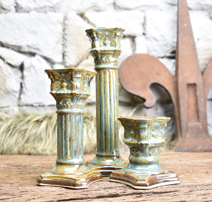 Handmade ceramic candle holder 13 cm