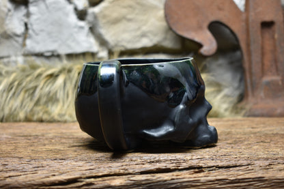 Skull mug black matt and effect glaze 2