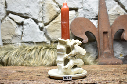Handmade ceramic spine candle holder small white matt