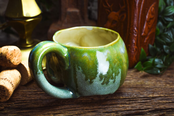 Skull mug green matt and shine effect - Image 3