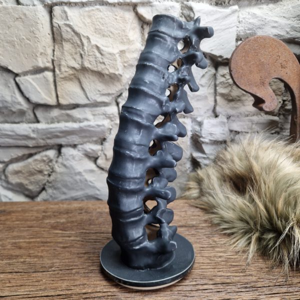 Handmade ceramic spine candle holder matt black - Image 2