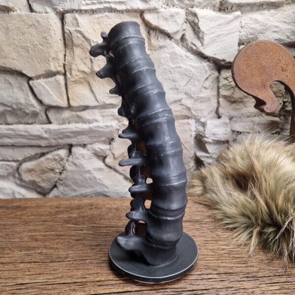 Handmade ceramic spine candle holder matt black - Image 7