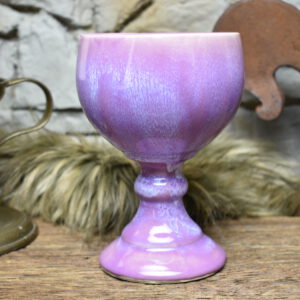 Handmade ceramic grail 500ML with lilac effect glaze