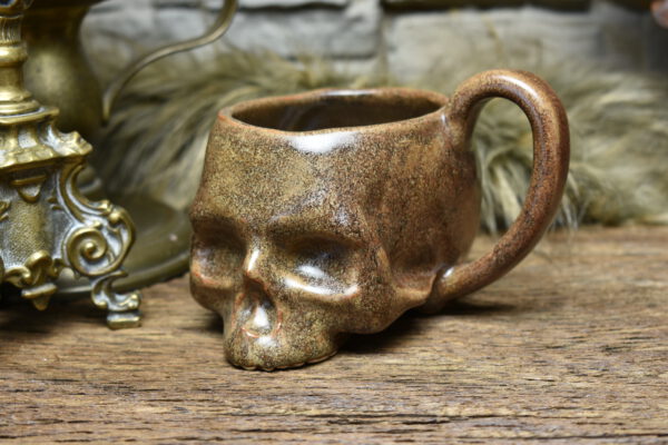 Skull mug brown matt 1 - Image 4