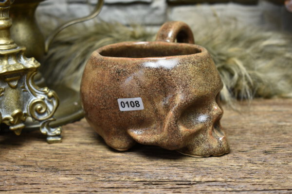 Skull mug brown matt 1 - Image 3