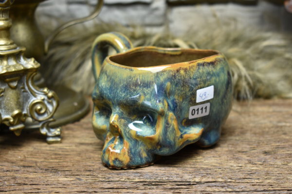 Skull mug brown blue effect glaze 1 - Image 2