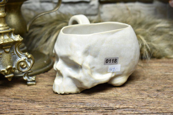 Skull mug white matt glaze 1 - Image 2