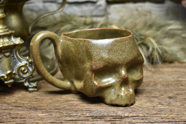 Skull mug brown matt glaze 3 - Image 2