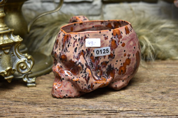 Skull mug bordeaux and black spots effect glaze 2 - Image 4