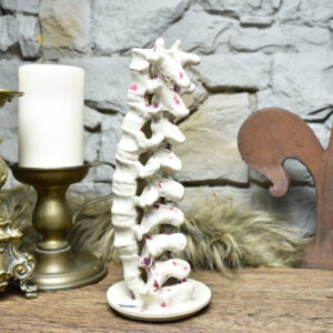 Handmade ceramic spine candle holder white and red bloody effect glaze