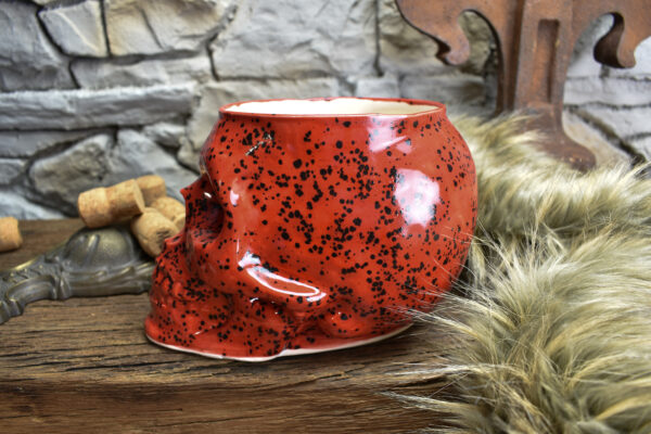 Big skull plantpot red and black spots - Image 4