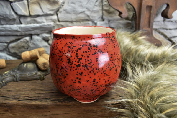 Big skull plantpot red and black spots - Image 3