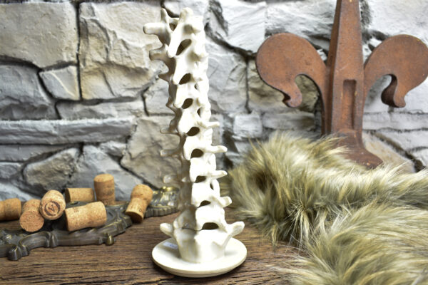 Handmade ceramic spine candle holder white matt - Image 6