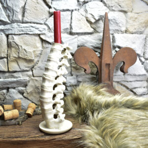 Handmade ceramic spine candle holder white matt